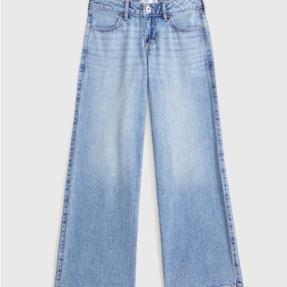 NWT 17/18 Abercrombie Kids Light Blue Wide-Leg Jeans